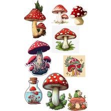 Mantar Sticker Telefon Laptop Notebook Tablet Defter Matara Stiker Etiket ST1447