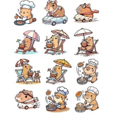 Capybara Sticker Telefon Laptop Notebook Tablet Defter Matara Stiker Etiket ST1743