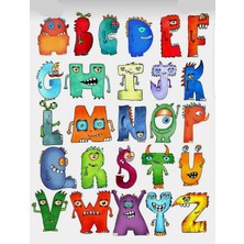 Canavar Harfler Sticker Telefon Laptop Notebook Tablet Defter Matara Stiker Etiket ST943