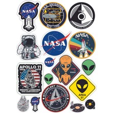 Uzay Sticker Telefon Laptop Notebook Tablet Defter Matara Stiker Etiket ST809