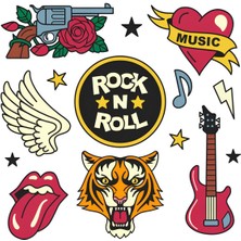 Rock Sticker Telefon Laptop Notebook Tablet Defter Matara Stiker Etiket ST438
