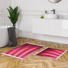 Alanur Home Kaymaz Taban Djt Klozet Takımı Yıldız Deri Saçaklı Geometrik E5017 Pudra