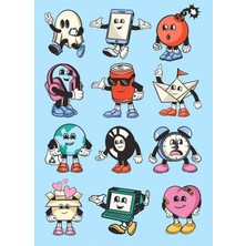 Emoji Sticker Telefon Laptop Notebook Tablet Defter Matara Stiker Etiket ST1738