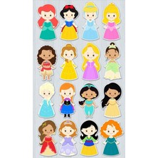 Prensesler Sticker Telefon Laptop Notebook Tablet Defter Matara Stiker Etiket ST1249