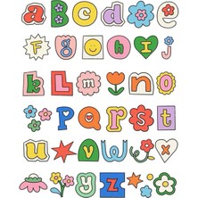 Çiçek Harfler Sticker Telefon Laptop Notebook Tablet Defter Matara Stiker Etiket ST965