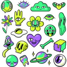 Uzay Sticker Telefon Laptop Notebook Tablet Defter Matara Stiker Etiket ST1661