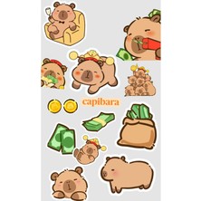 Capibara Sticker Telefon Laptop Notebook Tablet Defter Matara Stiker Etiket ST1701