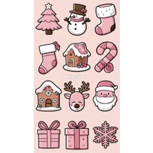 Noel Sticker Telefon Laptop Notebook Tablet Defter Matara Stiker Etiket ST799