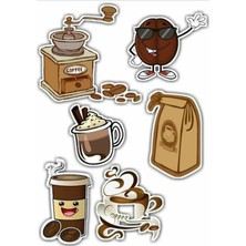 Coffee Sticker Telefon Laptop Notebook Tablet Defter Matara Stiker Etiket ST1444