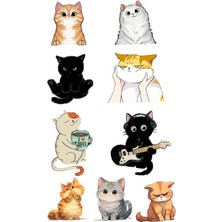 Kedi Sticker Telefon Laptop Notebook Tablet Defter Matara Stiker Etiket ST1338