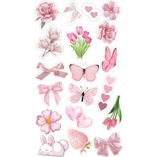 Popüler Pembe Sticker Telefon Laptop Notebook Tablet Defter Matara Stiker Etiket ST1225