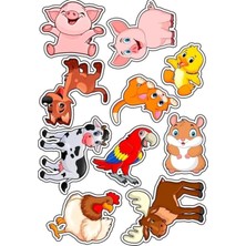 Sevimli Hayvanlar Sticker Telefon Laptop Notebook Tablet Defter Matara Stiker Etiket ST1185
