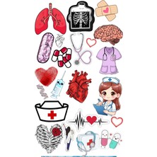 Tıp Doktor Hemşire Sticker Telefon Laptop Notebook Tablet Defter Matara Stiker Etiket ST1395