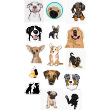 Köpek Sticker Telefon Laptop Notebook Tablet Defter Matara Stiker Etiket ST1256