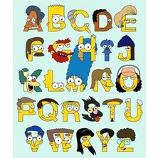 Simpsons Harfler Sticker Telefon Laptop Notebook Tablet Defter Matara Stiker Etiket ST932