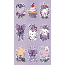 Popüler Mor Sticker Telefon Laptop Notebook Tablet Defter Matara Stiker Etiket ST1267