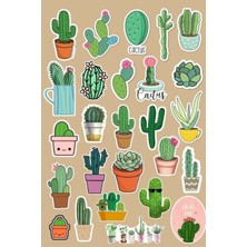 Kaktüs Sticker Telefon Laptop Notebook Tablet Defter Matara Stiker Etiket ST372