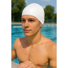 Serenity Haven Rahat ve Şık Çok Renkli Silikon Yüzücü Bonesi, Havuz ve Deniz Kullanımı Için Ideal