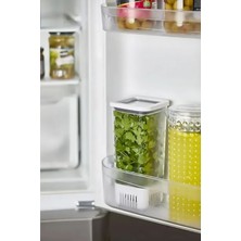 Beyaz 1700 ml Yeşillik Saklama Kabı, Şık ve Pratik Mutfak Düzenleyici