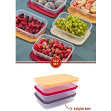 3’lü Çok Renkli Saklama Kabı, Kapaklı, Derin Dondurucu, Buzluk Düzenleyici, Küçük Boy