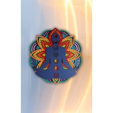 Aura Mandala Çok Katmanlı Spiritüel Duvar Dekoru El Işçiliği Ile Boyanmış 7 Çakra Temalı Dekor