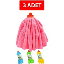 3'lü Mikrofiber Mop Başlık 45X70 Yedek Paspas Ucu, Renkli, Hafif ve Dayanıklı