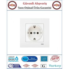 Viko Karre Topraklı Priz - Çerçeve Dahil - Beyaz - Orjinal Ürün