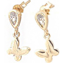 Masaliko Kelebek Gümüş Küpe SB865, 925 Ayar Gümüş