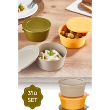 Yeşil 3'lü Mikrodalga ve Dondurucu Saklama Kabı Seti