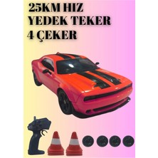 25KM Hız Yapan 2.4ghz Dodge Challenger Görünümlü Şarjlı Uzaktan Kumandalı Drift Araba