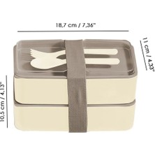 Iki Katlı Dikdörtgen Saklama Kabı, Pratik ve Şık Yemek Saklama Çözümü