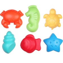 Serenity Haven Renkli Deniz Hayvanları Kum Kalıpları, 6'lı Set, Eğlenceli ve Yaratıcı Oyun Malzemesi