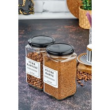 2'li Cam Saklama Kabı, Filtre ve Türk Kahvesi, 850 Ml, Şık ve Pratik Kullanım
