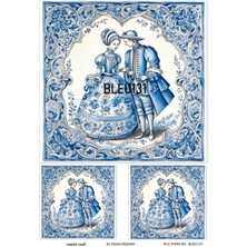 Lineart Pirinç Dekopaj Rice Paper BLUE131
