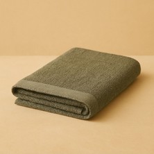 Sireya Premium Pamuklu Zeytin Yeşili Banyo Havlusu (85 X 170)