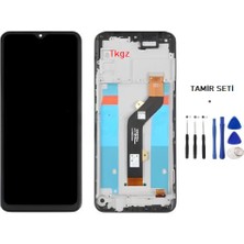 Tkgz - Infinix Hot 9 Play Uyumlu LCD Ekran Dokunmatik Service - Pack - Full Çıtalı + Montaj Seti