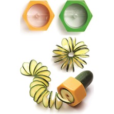 Beyaz Spiral Dekoratif Salatalık ve Sebze Dilimleyici Doğrayıcı