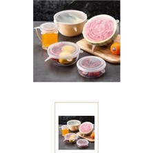 Renkli 6'lı Silikon Streç Kapaklar, Tazeliği Koruyan Çok Amaçlı Set