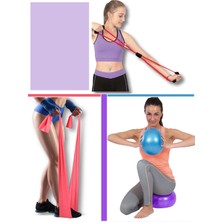 Renkli Pilates Seti: Top, Direnç Bandı ve Lastik ile Sağlıklı Egzersiz
