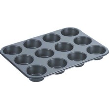 12 Bölmeli Teflon Muffin Kek Kalıbı Beyaz, Pratik ve Şık Pişirme Aracı