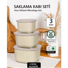 3'lü Silikon Kapaklı Hava Almaz Saklama Kabı Seti, Mikrodalga ve Buzluk Uyumlu