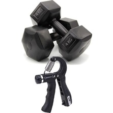 Dambıl Ağırlık Seti 4 kg x 2, El Yayı, Siyah, Sağlıklı ve Güçlü Antrenman Için