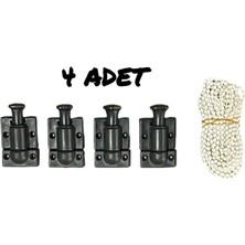 4 Adet Siyah Cam Balkon Yedek Parça Kilit Seti, Dayanıklı ve Güvenli Kullanım