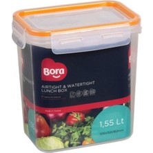 Turuncu 1,55 Litre Dikdörtgen Kilitli Saklama Kabı, Pratik ve Şık Kullanım Sağlar