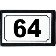 Alüminyum Yapışkan Kapı Numarası 64 No, Şık ve Dayanıklı Ev Dekoru Aksesuarı