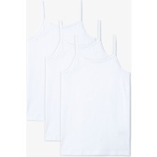 Penti Optik Beyaz W Basic Pamuklu 3'lü İnce Askılı Çocuk Atlet