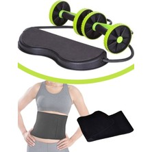 Yeşil Tekerlekli Lastikli Çok Fonksiyonlu Egzersiz ve Bel Destek Kemeri