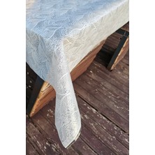 Hasır Lüx Pvc Kaplamalı Silinebilir Masa Örtüsü Su Geçirmez Lüks Muşamba Sofra Bezi Dantel Desenli