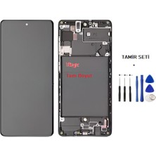 Tkgz - Samsung Galaxy A71 - SM-A715 Uyumlu LCD Ekran Dokunmatik Service - Pack - Full Çıtalı + Montaj Seti