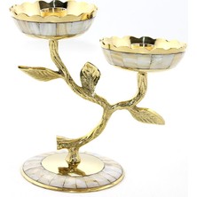 Pirinç Sedefli 2'li Şamdan